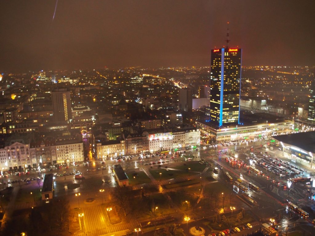 文化科学宮殿の展望テラスから見たワルシャワの夜景