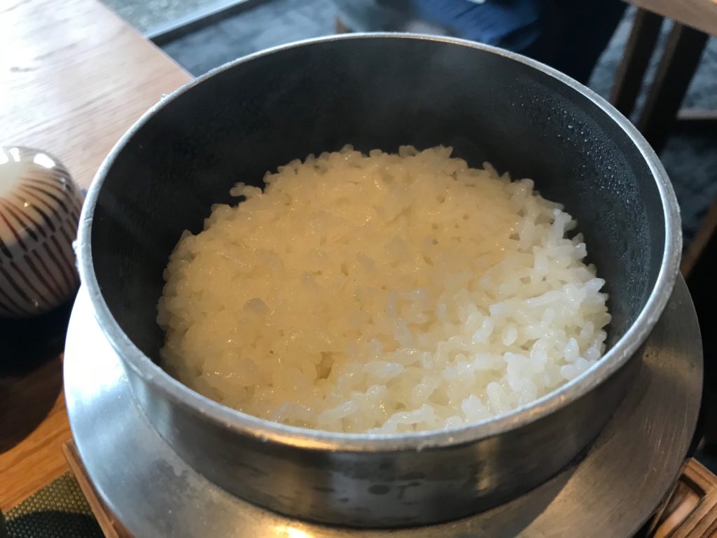 琵琶湖ホテルのレストラン「日本料理おおみ」の高島産棚田米ご飯