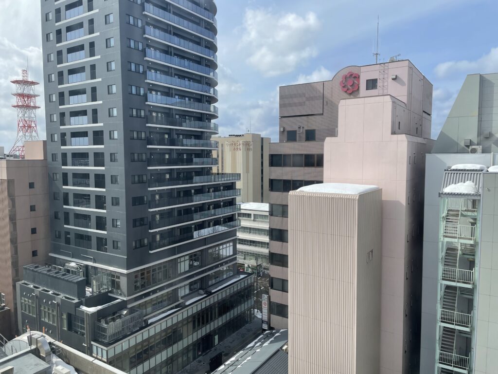 ANAクラウンプラザホテル秋田のスタンダードダブルルームからの眺望